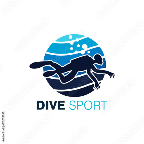 Scuba Diving Logo Design Vector Template