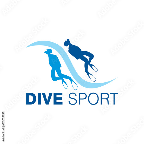 Scuba Diving Logo Design Vector Template