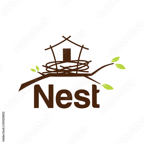 Nest Logo Design Vector for Icon and factory Logo