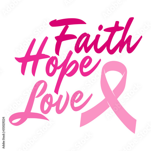 Breast cancer awareness quotes. Faith Hope Love