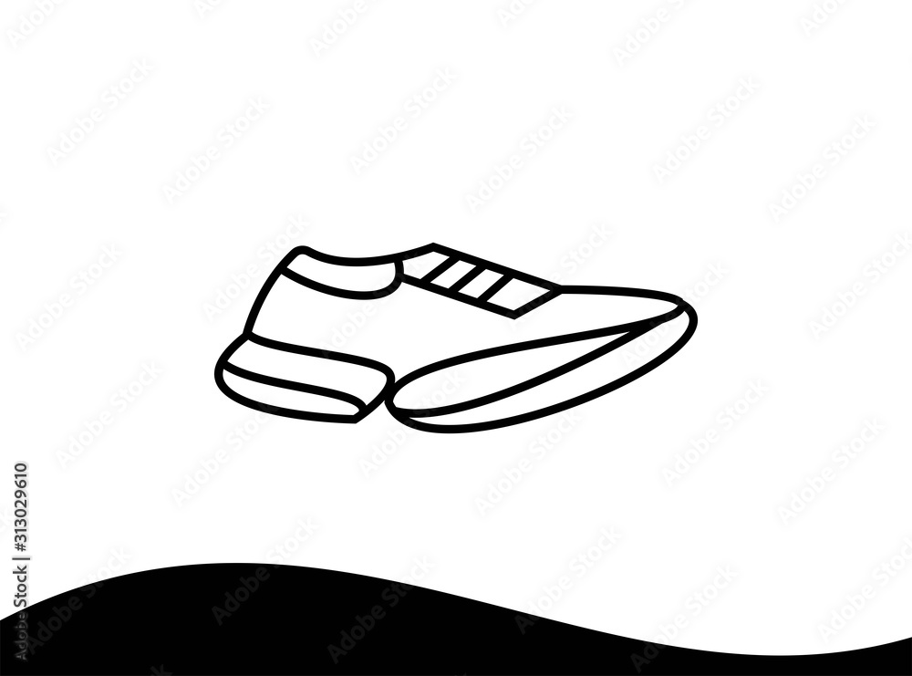 Simple Sport Shoe Icon in Trendy Flat Isolated on White Background. Vector Illustration. Simple Sport Shoe Icon in Trendy Flat Isolated on White Background. Vector Illustration.