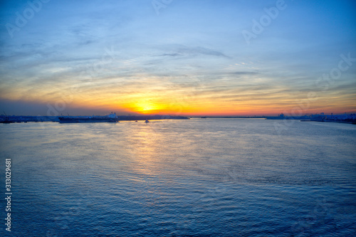Sunset on the Delaware River Philadelphia