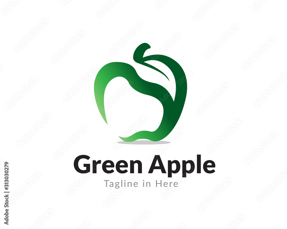 Green apple leaf logo design inspiration Green apple leaf logo design inspiration