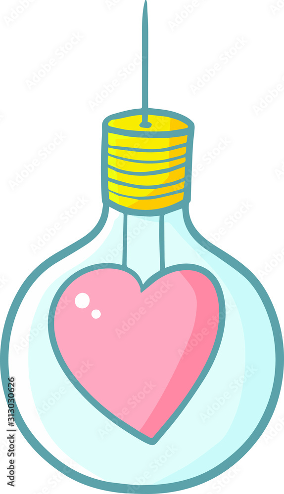 Funny and cute bulb lamp with heart in it Funny and cute bulb lamp with heart in it