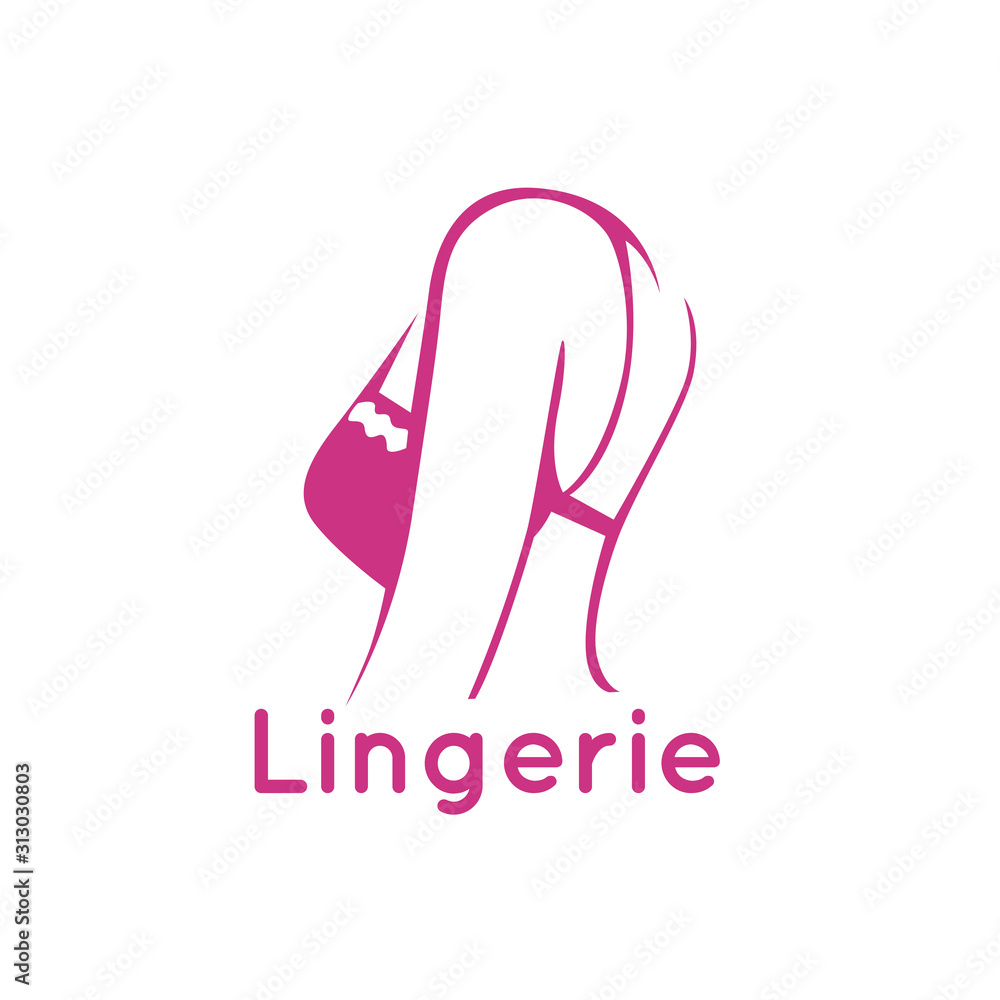 Fototapeta premium Lingerie lady bra Logo Vector Illustration Template