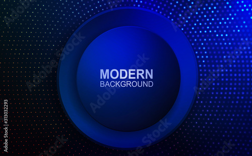 Dark blue background with a round frame and shiny mosaic