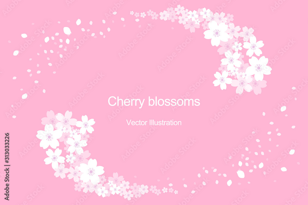 Cherry flowers frame design