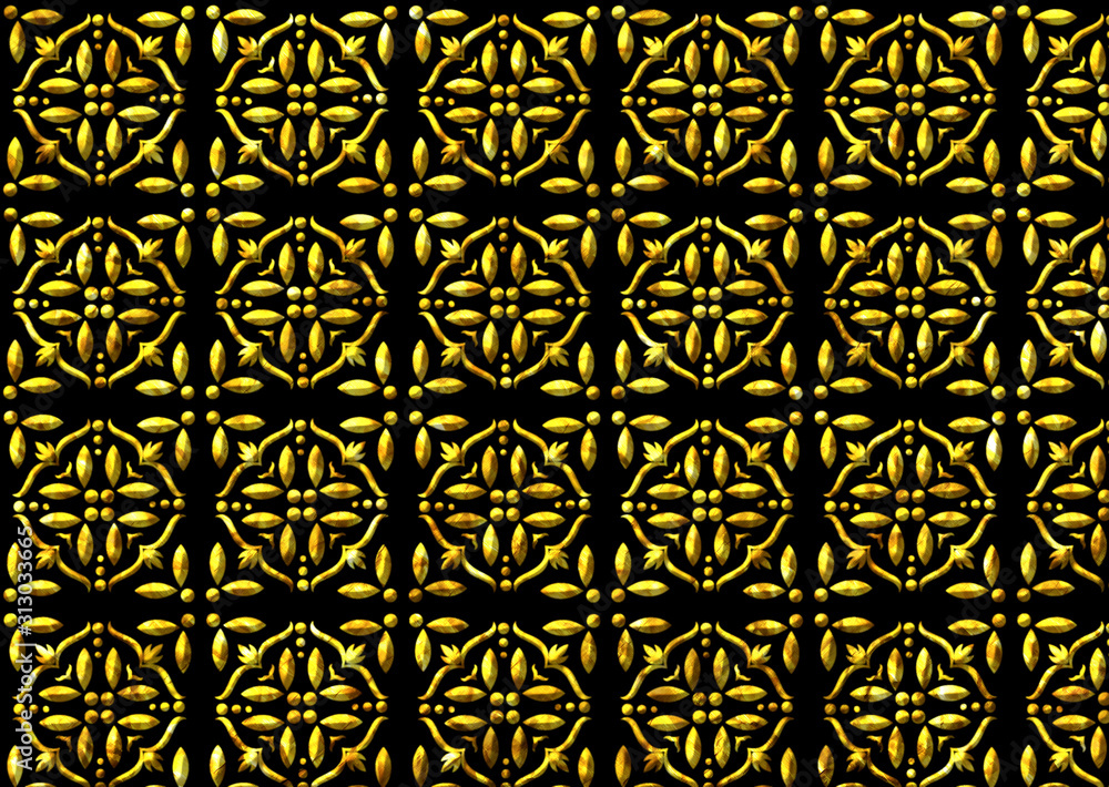 golden geometric pattern design