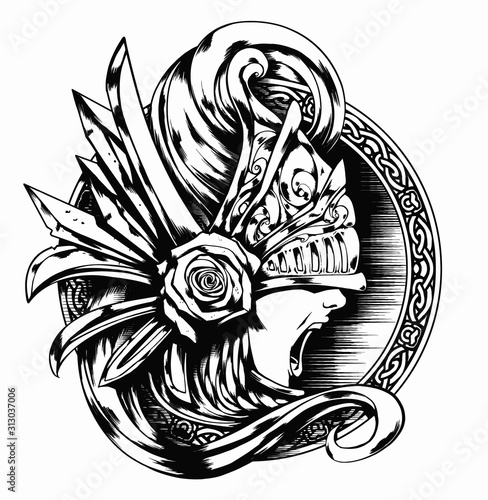 Screaming Valkyrie in an unusual helmet