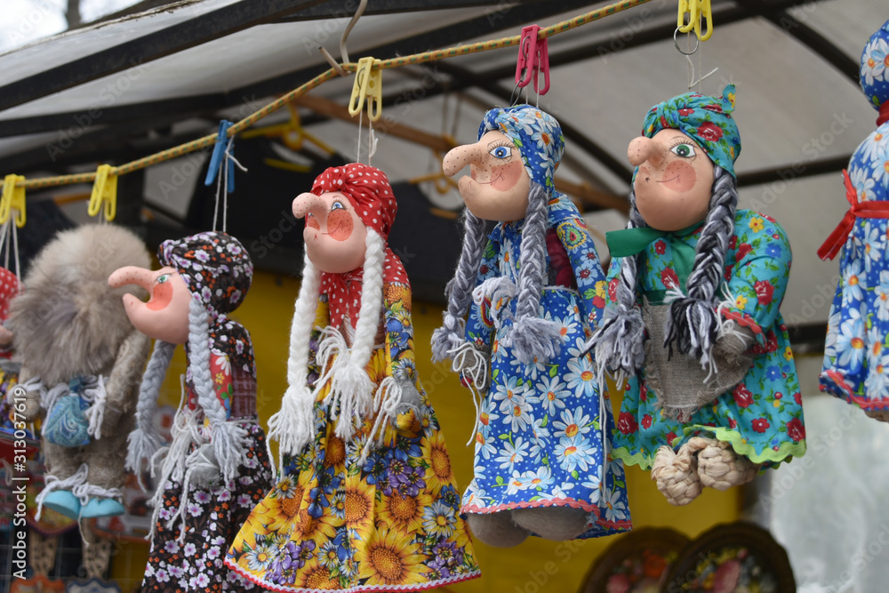 Fotografie Russian souvenirs. Baba Yaga doll
