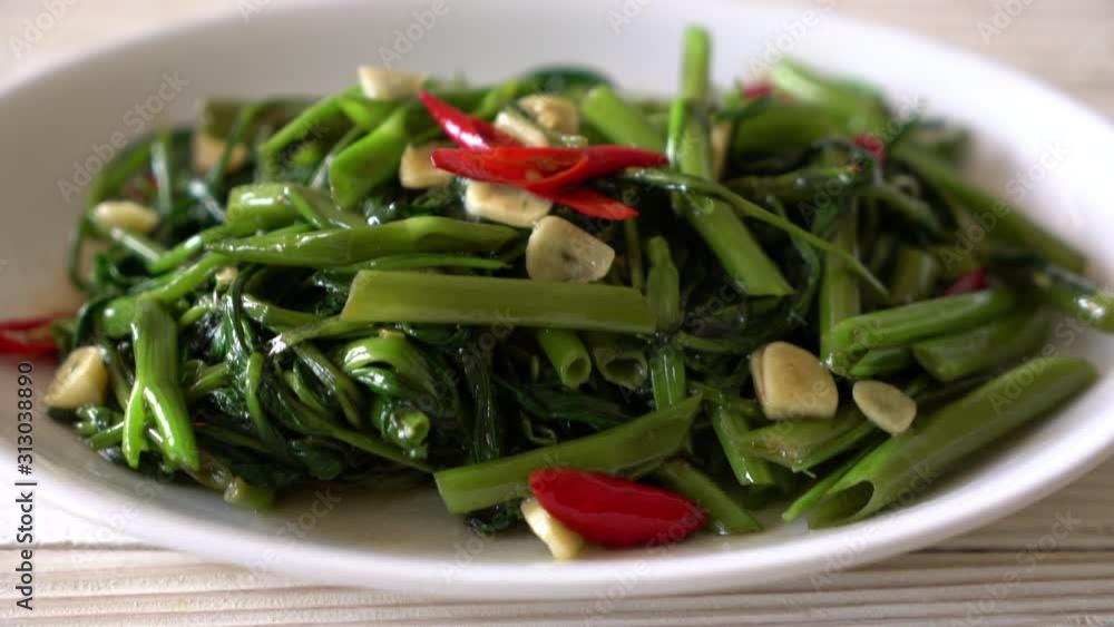 Stir-Fried Chinese Morning Glory or Water Spinach Stir-Fried Chinese Morning Glory or Water Spinach