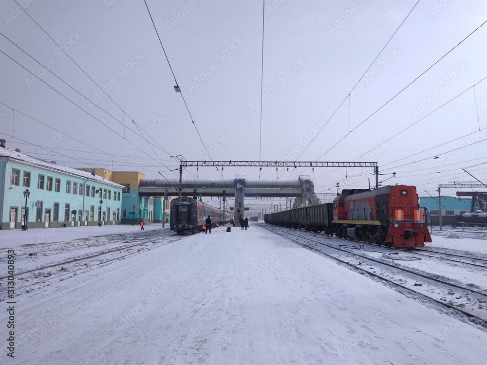 Fototapeta premium White and quiet Russian winter snow