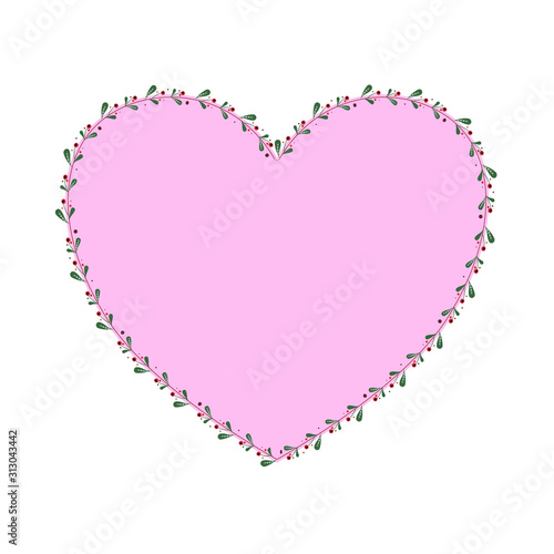 Heart made of flowers isolated on white