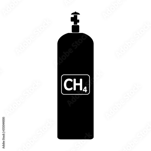 Methane gas cylinde icon.