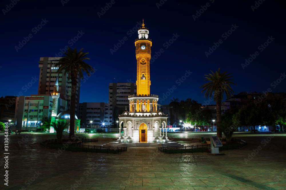 Fototapeta premium Izmir clock tower. The famous clock tower became the symbol of Izmir