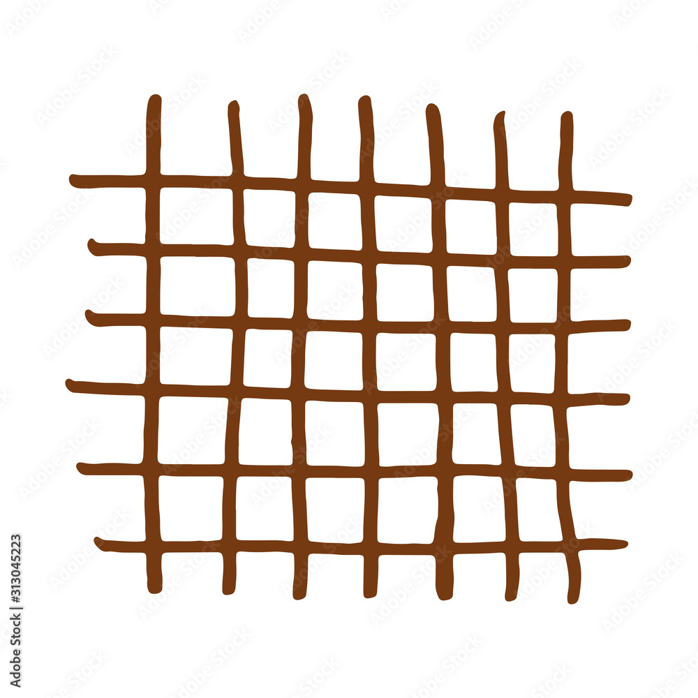 Handdrawn brown grid. Handdrawn brown grid.