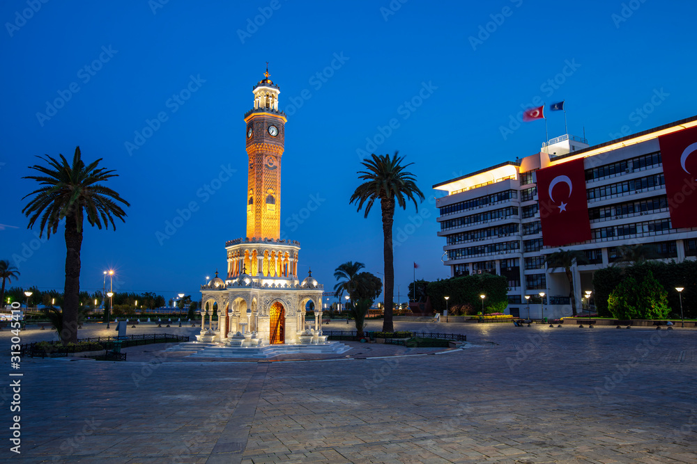 Izmir clock tower. The famous clock tower became the symbol of Izmir