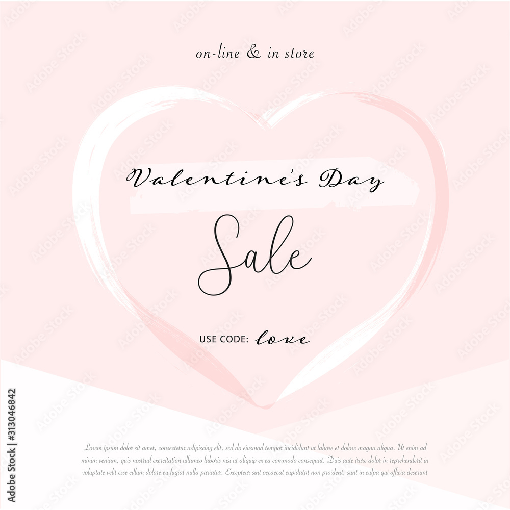 Valentine's day hearts banner template for social media or stationery design