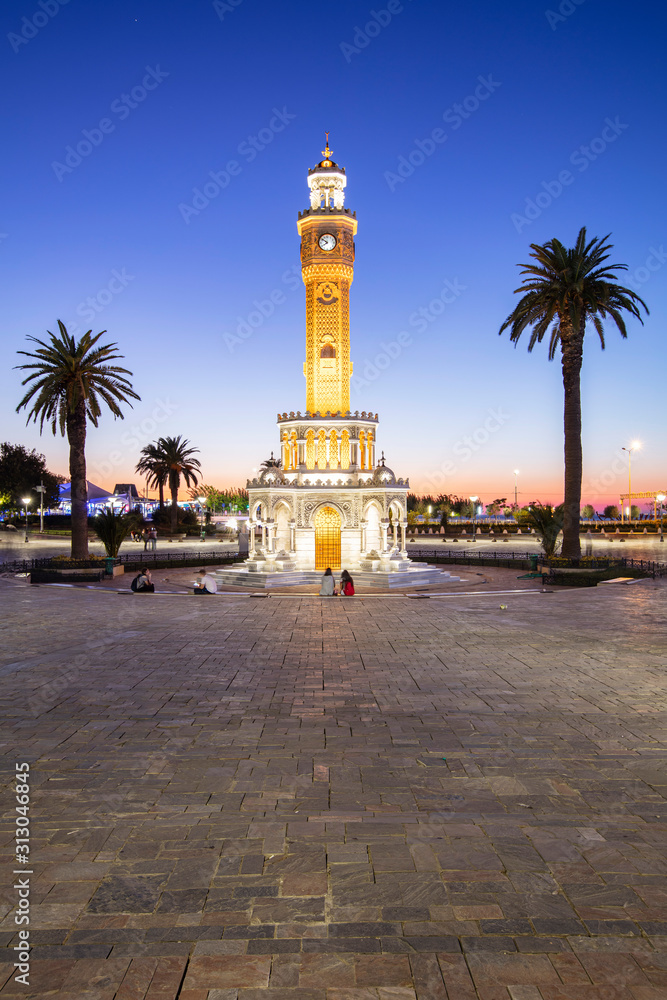 Fototapeta premium Izmir clock tower. The famous clock tower became the symbol of Izmir
