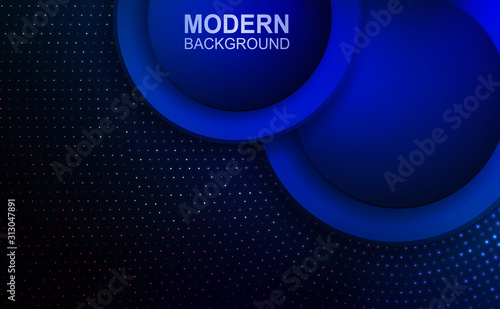 Dark blue composition with two round frames and shiny mosaic