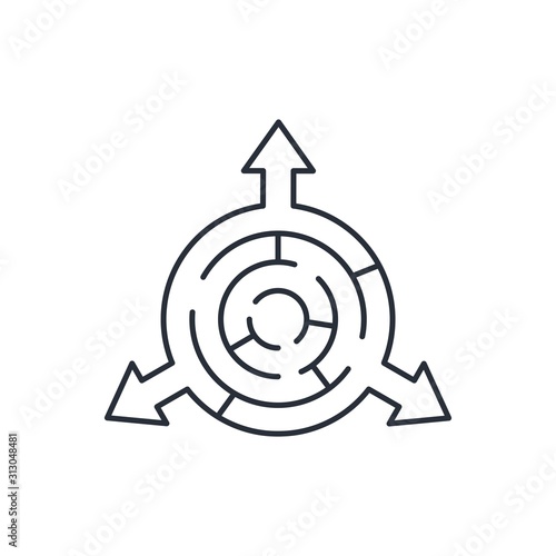 A multivariate way out of a difficult situation. Vector icon.
