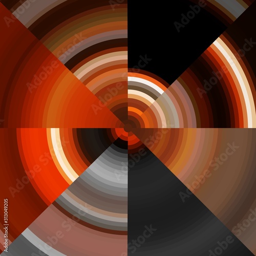 Red black orange abstract background with circles