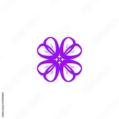 abstract background with flowers Violet pansy icon flower on white background