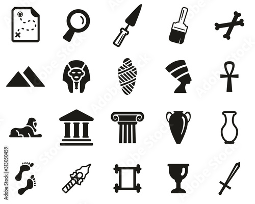 Archaeology Icons Black & White Set Big