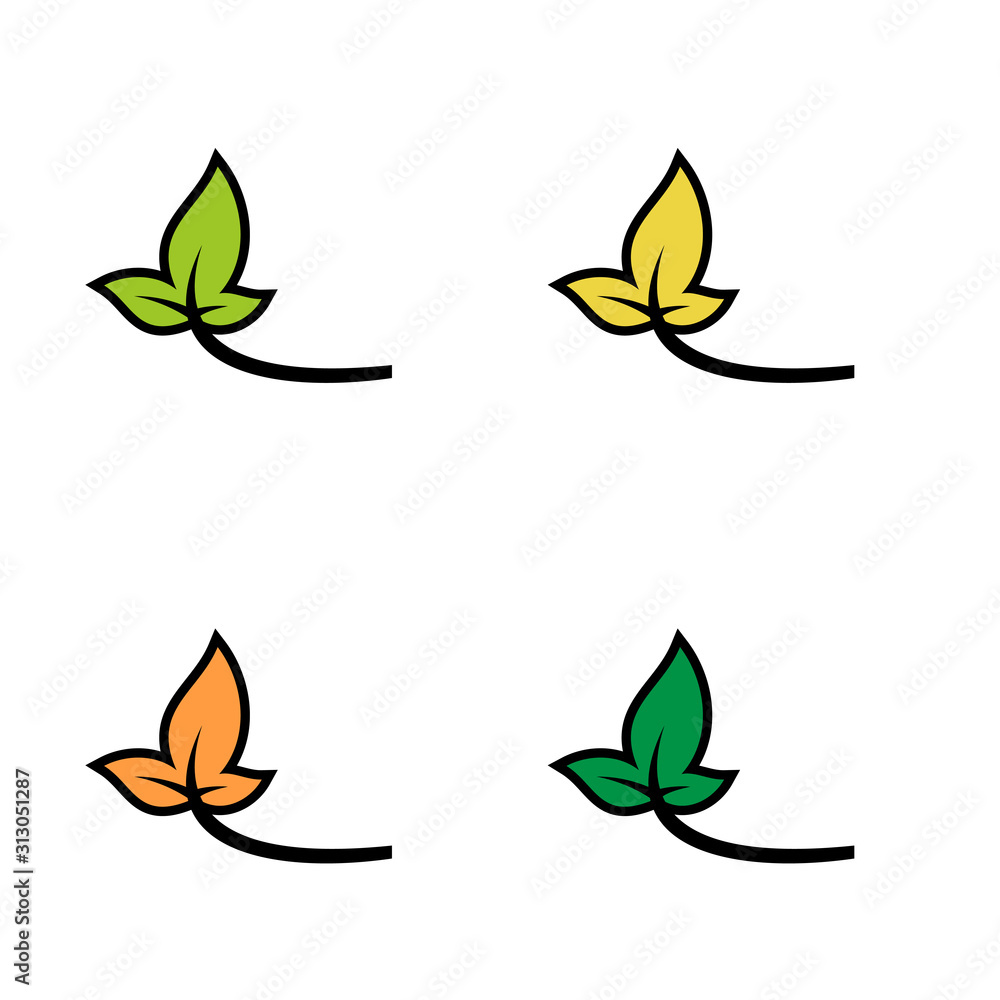leaf logo template design vector icon illustration