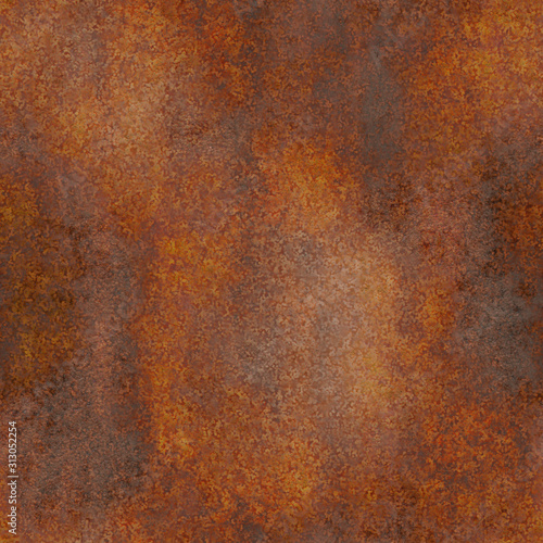 Seamless and Rusty vintage metal background texture iron old rust grunge steel metallic dirty brown wall