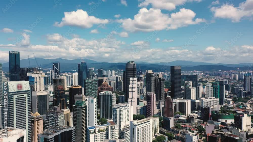 AERIAL. Top view of Center modern city. Kuala Lumpur skyline video. AERIAL. Top view of Center modern city. Kuala Lumpur skyline video.