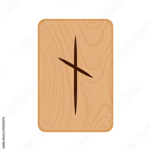 Futhark, Scandinavian Runes burned on wooden planks isolated vector stock illustration on transparent background