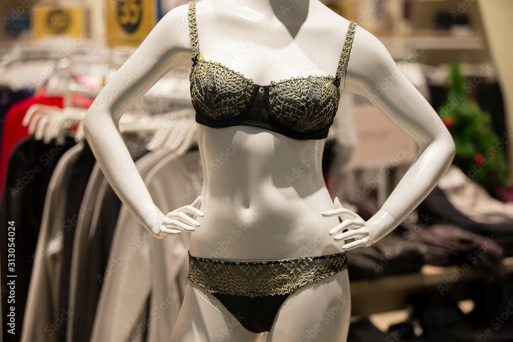 Female body mannequin in panties and bra. Shop lingerie. Photos | Adobe  Stock