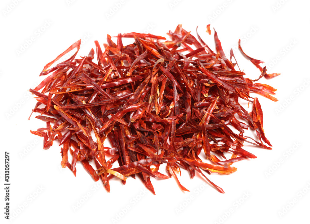 Fototapeta premium Dried Hot Chili Peppers on white background