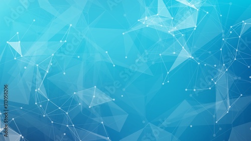Abstract science connect data network and blue medical background. Vector cripto blockchain design for web