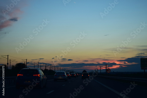 Sunset on the highway 3 © Zloteanu