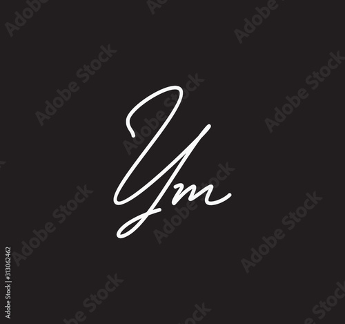 Couple Cursive Letters Initial Signature Handwriting Calligraphy