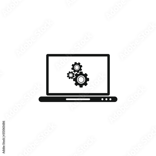 Fototapeta Naklejka Na Ścianę i Meble -  setting laptop icon vector illustration sign