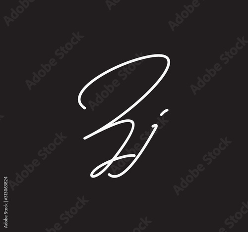 Couple Cursive Letters Initial Signature Handwriting Calligraphy