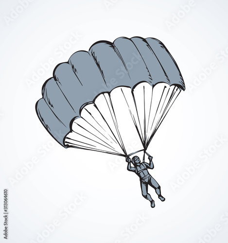 Parachutist. Vector drawing