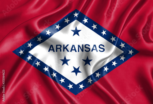 Canvas Print Flag of Arkansas silk