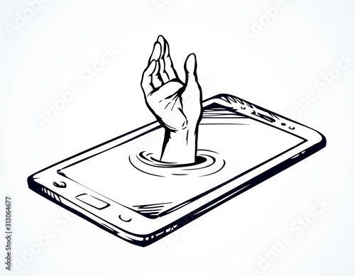 Cellular telephone. Vector drawing