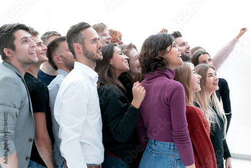 in full growth.a large group of medical professionals applauds