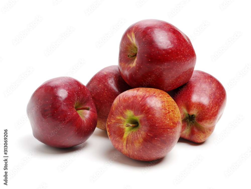 Red apples isolated on white background