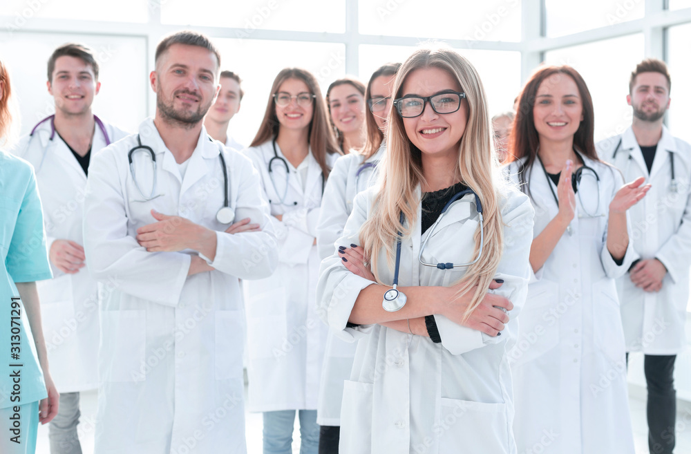 Fototapeta premium young man looking at white blank screen . isolated on white