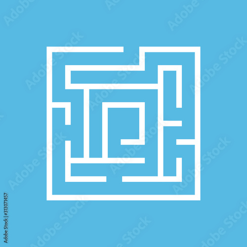 Square maze on blue