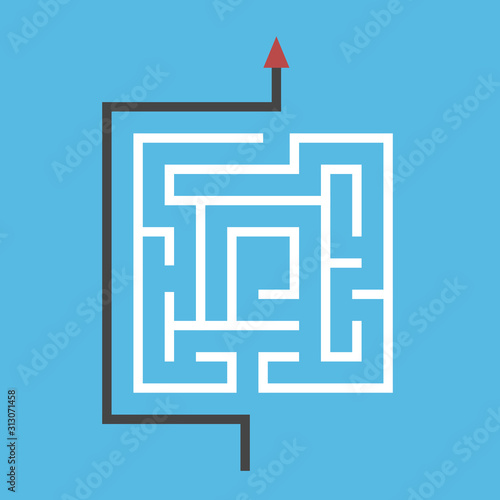 Square maze, way around