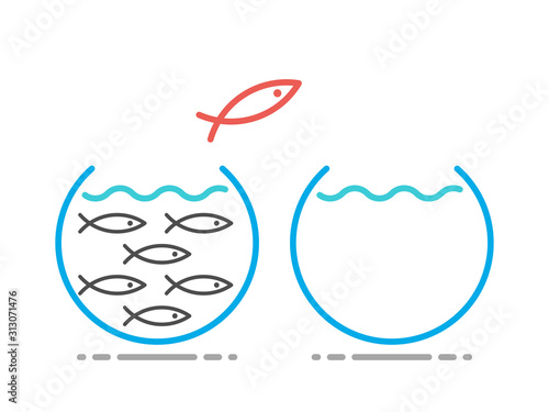 Unique fish jumping, change