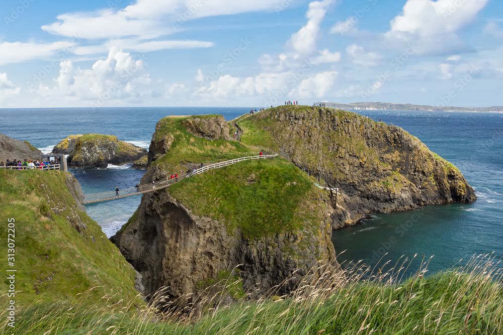 Carrick-a-Rede Rope Bridge near Ballintoy in County Antrim, Northern Ireland