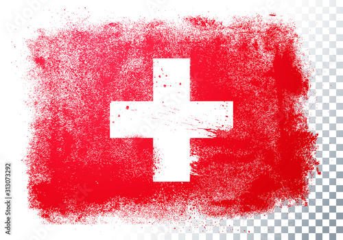 Vector Illustration Grunge And Distressed Flag Of Switzerland